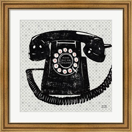Framed Vintage Analog Phone Print