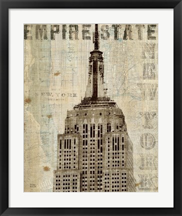 Framed Vintage NY Empire State Building Print
