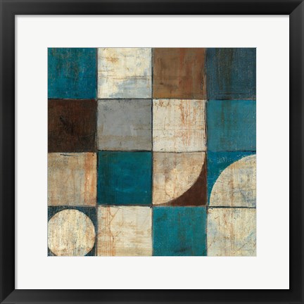 Framed Tango Detail I - Blue Brown Print