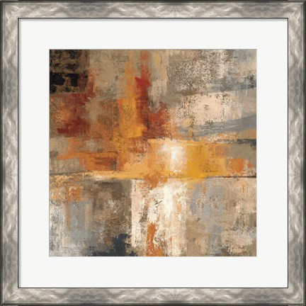 Framed Silver and Amber Crop Print
