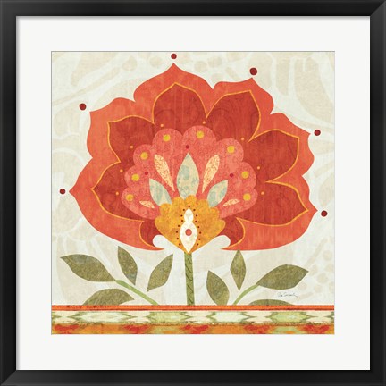 Framed Ikat Bloom I Print