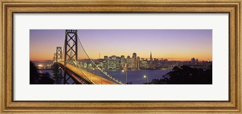 Framed San Francisco Bay Bridge At Dusk, California Print
