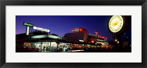 Framed Tourists at a restaurant, Fisherman&#39;s Wharf, San Francisco, California, USA Print