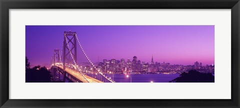 Framed Bay Bridge at Night, San Francisco Print