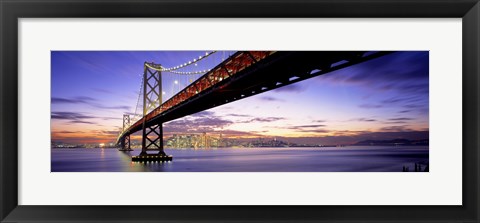 Framed Bay Bridge at Twilight Print