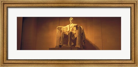 Framed USA, Washington DC, Lincoln Memorial, Low angle view of the statue of Abraham Lincoln Print