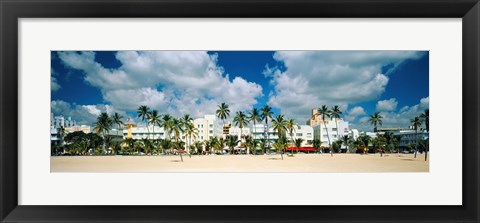 Framed Hotels on the beach, Art Deco Hotels, Ocean Drive, Miami Beach, Florida, USA Print