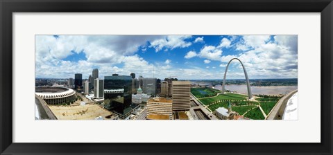 Framed Buildings in a city, Gateway Arch, St. Louis, Missouri, USA Print