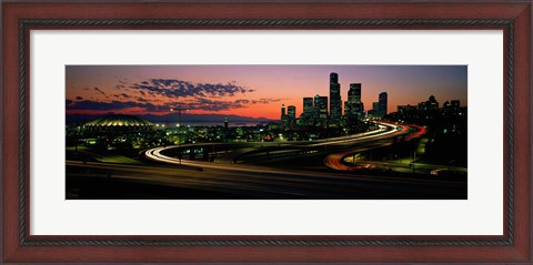 Framed Sunset Puget Sound &amp; Seattle skyline WA USA Print