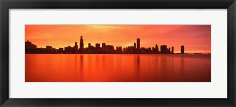 Framed USA, Illinois, Chicago, sunset Print
