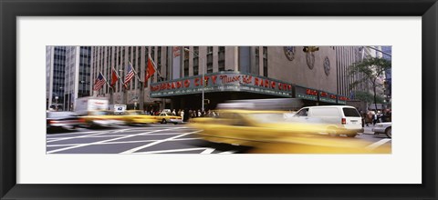 Framed Cars in front of a building, Radio City Music Hall, New York City, New York State, USA Print