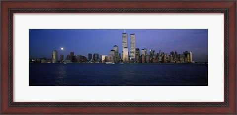 Framed Buildings at the waterfront, World Trade Center, Hudson river, Lower Manhattan, Manhattan, New York City, New York State, USA Print