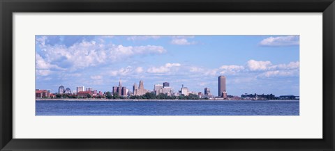 Framed Buildings at the waterfront, Buffalo, Niagara River, New York State Print