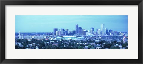 Framed Blue View of Denver Colorado Print