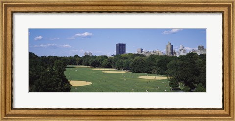 Framed High angle view of the Great Lawn, Central Park, Manhattan, New York City, New York State, USA Print