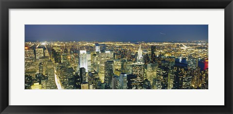 Framed Buildings Lit Up At Dusk, Manhattan, NYC, New York City Print