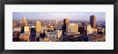 Framed High angle view of a cityscape, Buffalo, New York State, USA Print