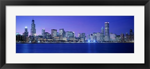 Framed Bright Blue View of Chicago from the Water Print