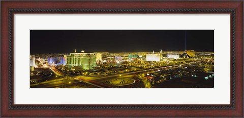 Framed Night view of Las Vegas, Nevada Print