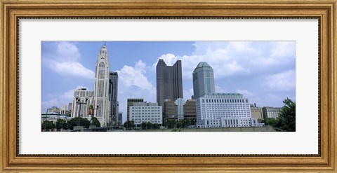 Framed USA, Ohio, Columbus, Clouds over tall building structures Print