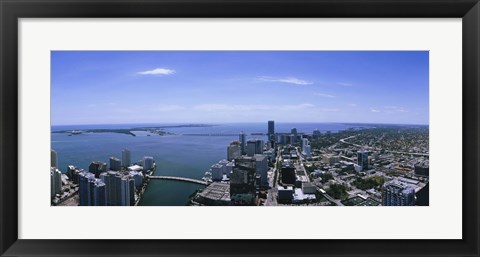 Framed Aerial view of a city, Miami, Florida Print