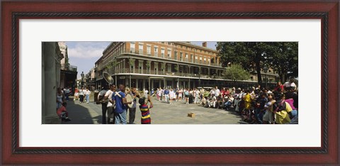 Framed Tourists in front of a building, New Orleans, Louisiana, USA Print