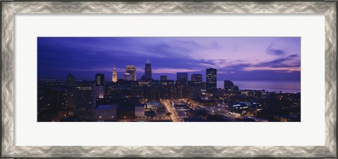 Framed High angle view of buildings in a city, Cleveland, Ohio, USA Print