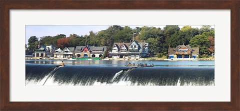 Framed Boathouse Row at the waterfront, Schuylkill River, Philadelphia, Pennsylvania Print