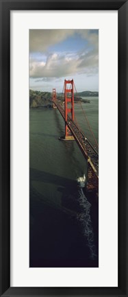 Framed Aerial view of a bridge, Golden Gate Bridge, San Francisco, California, USA Print