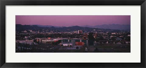 Framed High angle view of an observatory in a city, Griffith Park Observatory, City of Los Angeles, California, USA Print