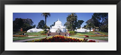 Framed Tourists in a formal garden, Conservatory of Flowers, Golden Gate Park, San Francisco, California, USA Print