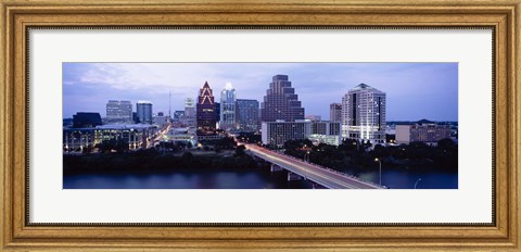 Framed Bridge across a lake, Town Lake, Colorado River, Austin, Texas, USA Print