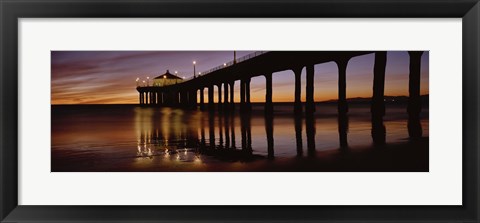 Framed Low angle view of Manhattan Beach Pier, Los Angeles County Print