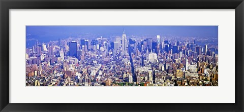 Framed Wide Angle View of Manhattan Print