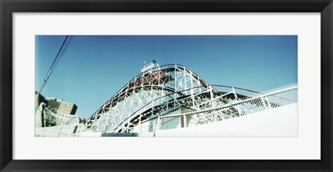 Framed Low angle view of a rollercoaster, Coney Island Cyclone, Coney Island, Brooklyn, New York City, New York State, USA Print