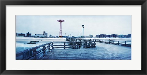 Framed City in winter, Coney Island, Brooklyn, New York City, New York State, USA Print