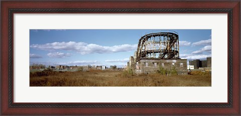 Framed Abandoned rollercoaster in an amusement park, Coney Island, Brooklyn, New York City, New York State, USA Print