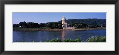 Framed West Virginia State Capitol from the Riverside, Charleston, West Virginia Print