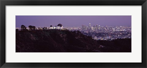 Framed Griffith Park Observatory and City, Los Angeles, California Print