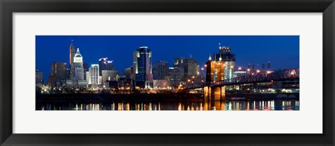 Framed Cincinnati, Ohio at Night Print