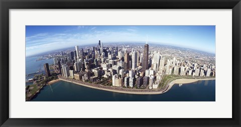 Framed Aerial view of a city, Chicago, Cook County, Illinois, USA 2010 Print