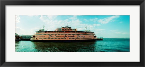 Framed Ferry in a river, Staten Island Ferry, Staten Island, New York City, New York State, USA Print