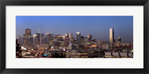 Framed San Francisco Skyline Lit Up at Night Print
