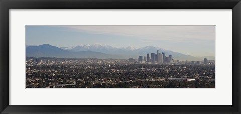 Framed High angle view of a city, Los Angeles, California Print