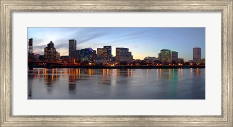 Framed Buildings at the waterfront, Portland, Multnomah County, Oregon, USA Print