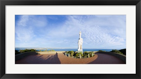 Framed Monument on the coast, Cabrillo National Monument, Point Loma, San Diego, San Diego Bay, San Diego County, California, USA Print