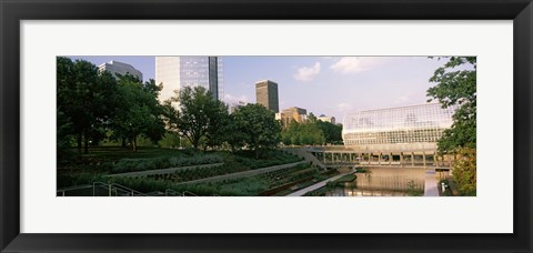 Framed Devon Tower and Crystal Bridge Tropical Conservatory, Oklahoma City, Oklahoma, USA Print