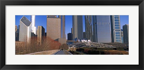 Framed Millennium Park with buildings in the background, Chicago, Cook County, Illinois, USA Print