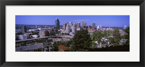 Framed Downtown skyline, Cincinnati, Hamilton County, Ohio, USA Print
