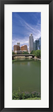 Framed Buildings at the waterfront, Omaha, Nebraska (vertical) Print
